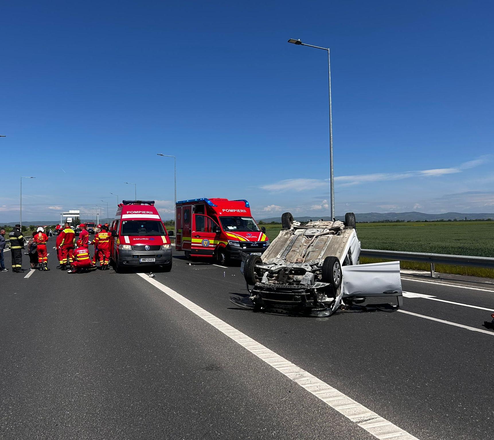 Accident produs de un șofer băut pe DN1D, în Prahova. Patru persoane au fost rănite