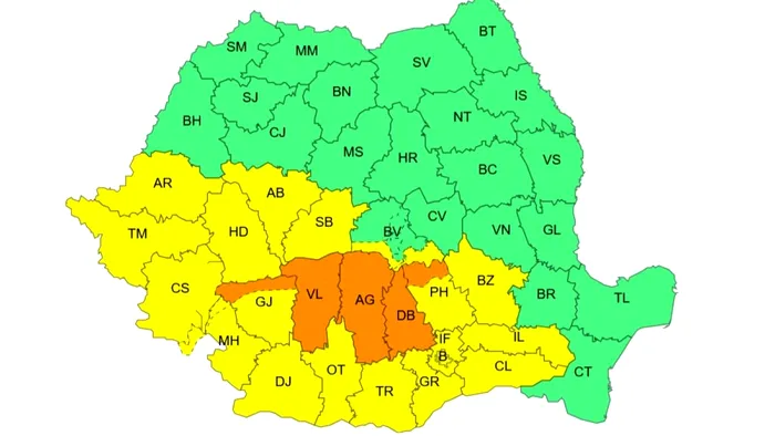 ANM: Vreme rece, vânt și ploi în toată țara. Cod portocaliu în cinci județe
