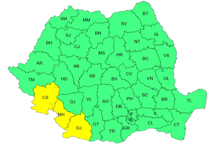 Cod galben de vânt și furtuni în mai multe regiuni ale țării. ANM anunță ploi torențiale și grindină