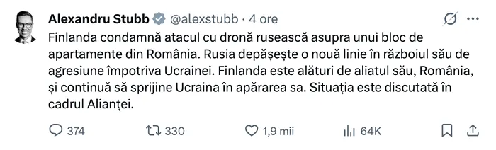 NATO discută despre atacul dronei rusești asupra României. Cine a făcut anunțul