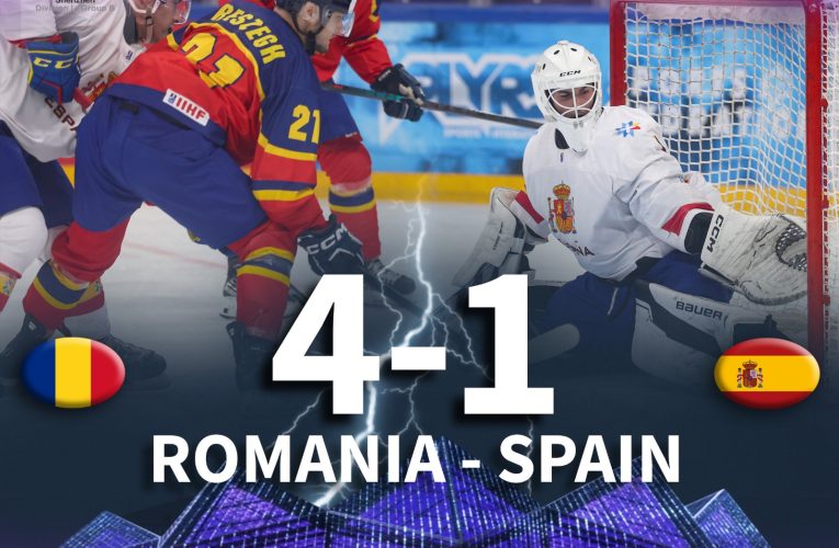 România obține o victorie clară cu Spania la Campionatul Mondial de hochei pe gheață Divizia I/B și se menține în lupta pentru revenirea în eșalonul secund valoric