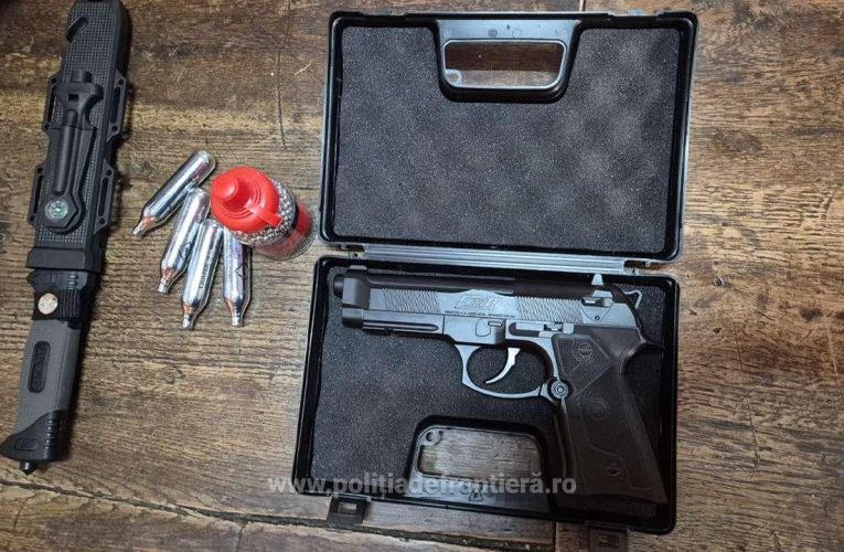 Tânăr de 25 de ani, prins cu un pistol cu aer comprimat pe A1