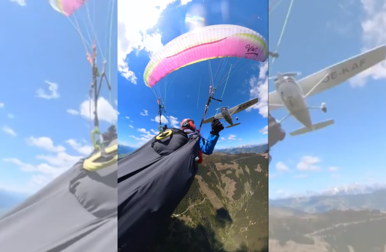 Un avion a lovit o parapantă în zbor. O cameră a filmat momentul impactului, dar și ce a urmat