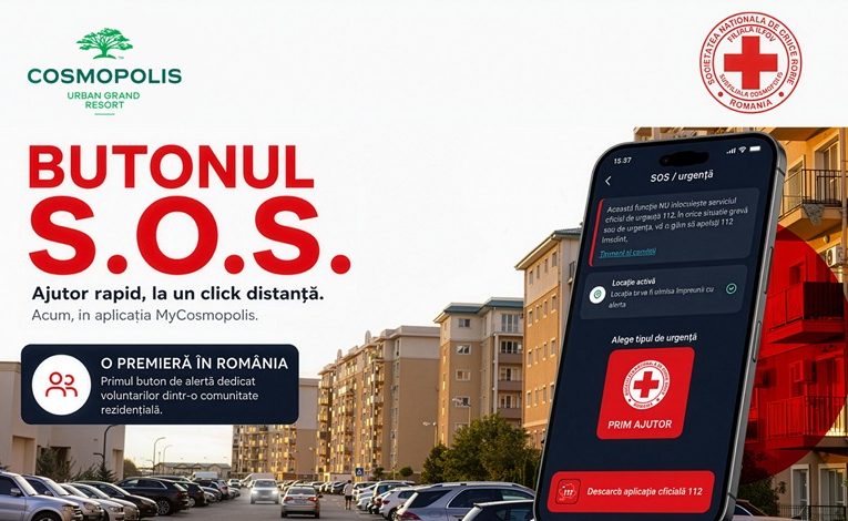 Crucea Roșie deschide primul sediu și punct de prim-ajutor într-un ansamblu rezidențial din România, în Cosmopolis, cu o bază de voluntari din comunitate