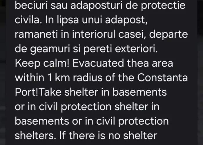 RO-ALERT de alertă extremă în Constanța după explozia unei drone maritime. Oamenii evacuați: „Nu ne-a spus nimeni ce se întâmplă”