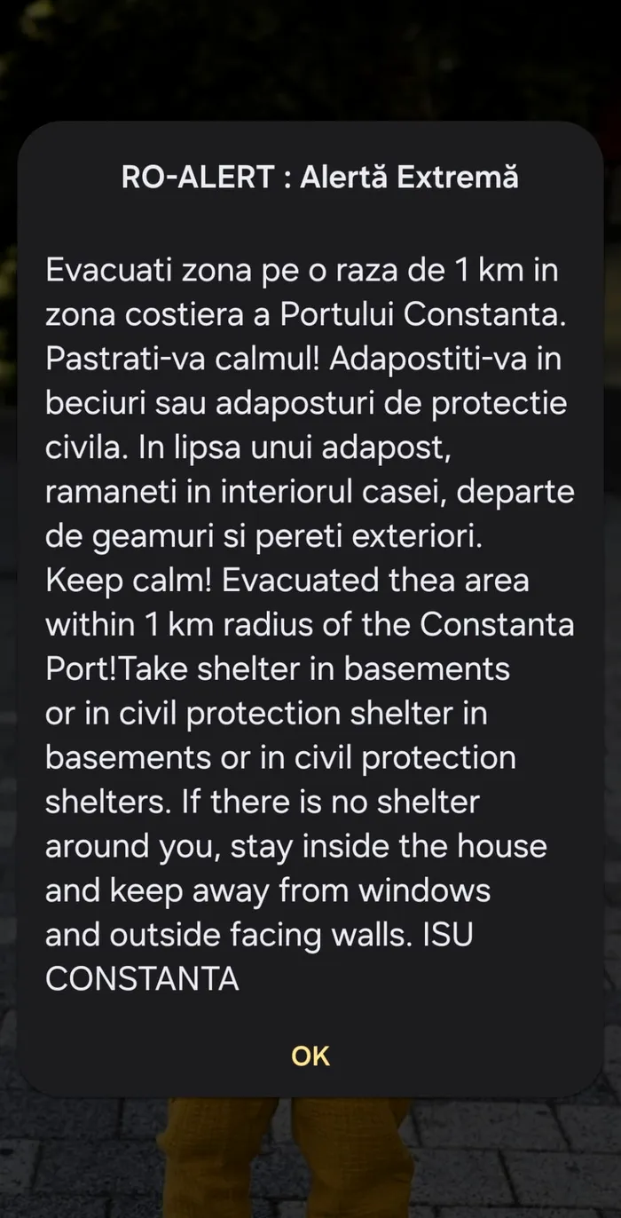 RO-ALERT de alertă extremă în Constanța după explozia unei drone maritime. Oamenii evacuați: „Nu ne-a spus nimeni ce se întâmplă”