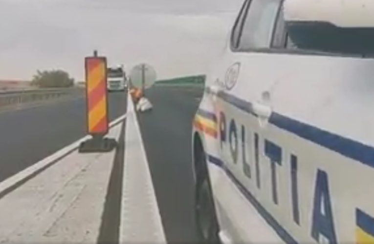 Trafic restricționat pe Autostrada A10, în județul Cluj, după o coliziune între două ansambluri auto