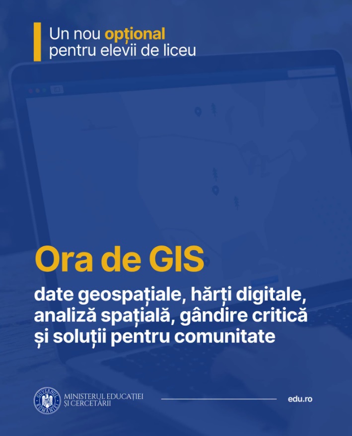 Un nou opțional pentru liceeni: „Ora de GIS” intră în școli. Elevii vor învăța să lucreze cu hărți digitale și date despre comunitate